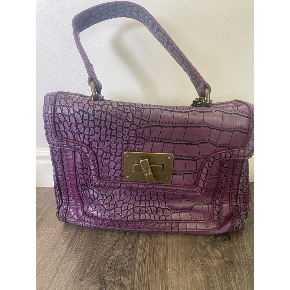Vera Wang The Emily Purple Crocodile Purse